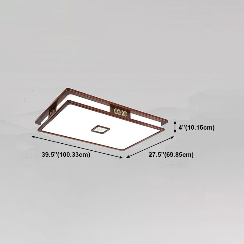 Lámpara de techo LED de forma de geometría Madera moderna 1 Montaje de altura de luz para sala de estar