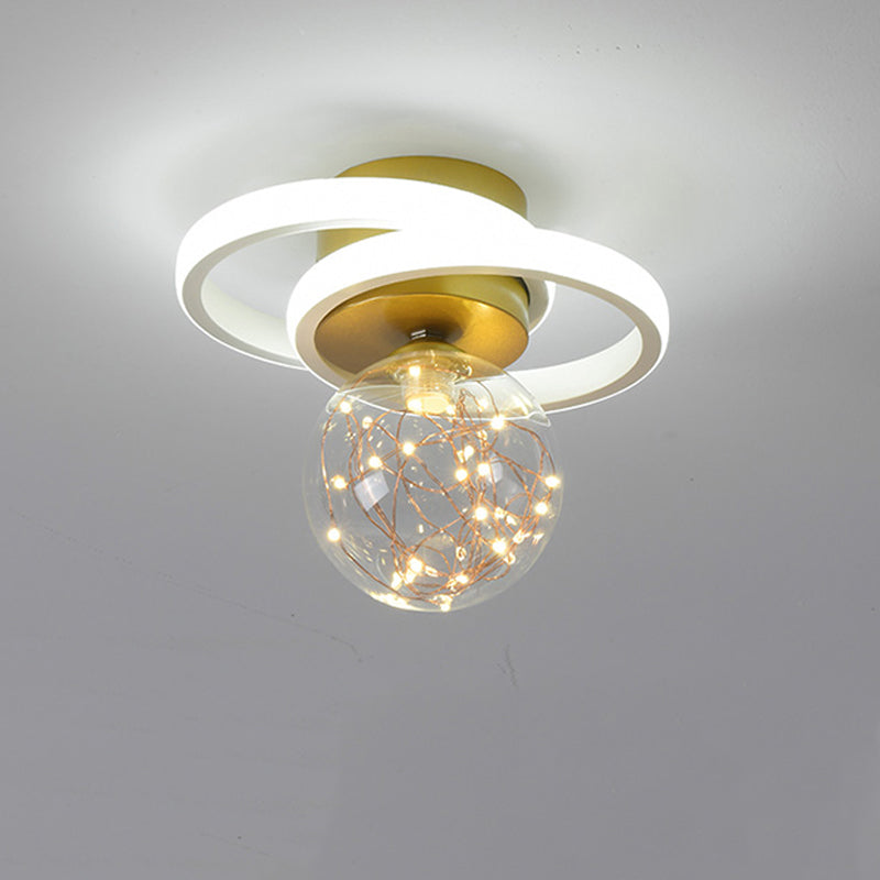 Geometry Shape LED Ceiling Lamp Modern Iron 3 Lights Flush Mount for Aisle