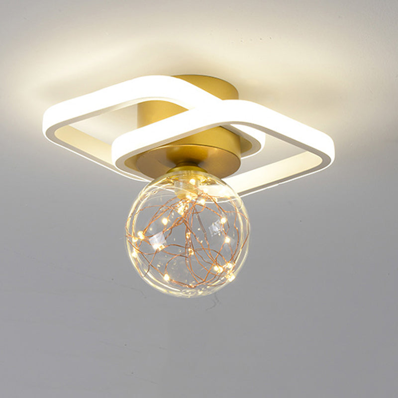 Geometry Shape LED Ceiling Lamp Modern Iron 3 Lights Flush Mount for Aisle