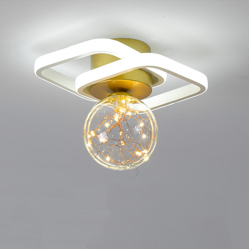 Geometry Shape LED Ceiling Lamp Modern Iron 3 Lights Flush Mount for Aisle