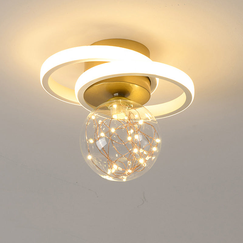 Geometry Shape LED Ceiling Lamp Modern Iron 3 Lights Flush Mount for Aisle