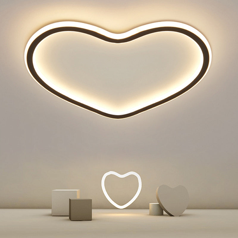 Metal Heart Shape Flush Mount Ceiling Light Simple LED Ceiling Lamp