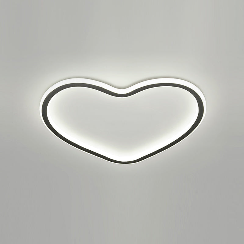 Forma del cuore in metallo a filo a sfioramento del soffitto semplice lampada a soffitto a LED semplice