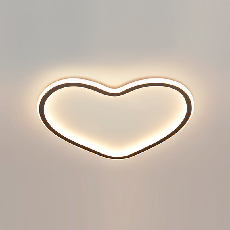 Forma del cuore in metallo a filo a sfioramento del soffitto semplice lampada a soffitto a LED semplice