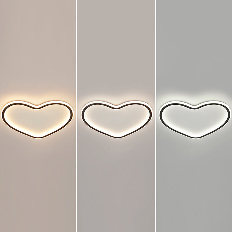 Metal Heart Shape Flush Mount Ceiling Light Simple LED Ceiling Lamp