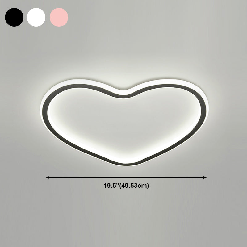 Forma del cuore in metallo a filo a sfioramento del soffitto semplice lampada a soffitto a LED semplice