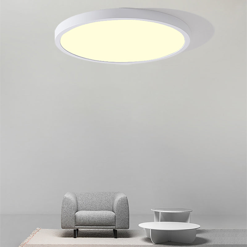 Circular Flush Mount Ceiling Light Simple Aluminum LED White Flush Mount Lamp