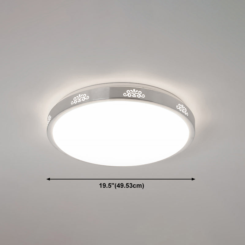 Lampada del soffitto del cerchio d'argento Alluminio a LED in stile moderno vicino all'illuminazione del soffitto