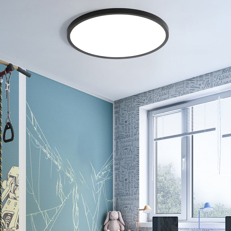 Aluminum Circular Ceiling Mounted Light Fixture Simple LED Black Ceiling Lighting