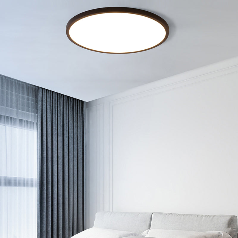 Aluminium cirkelvormig plafond gemonteerde lamp armatuur eenvoudige LED zwart plafondverlichting