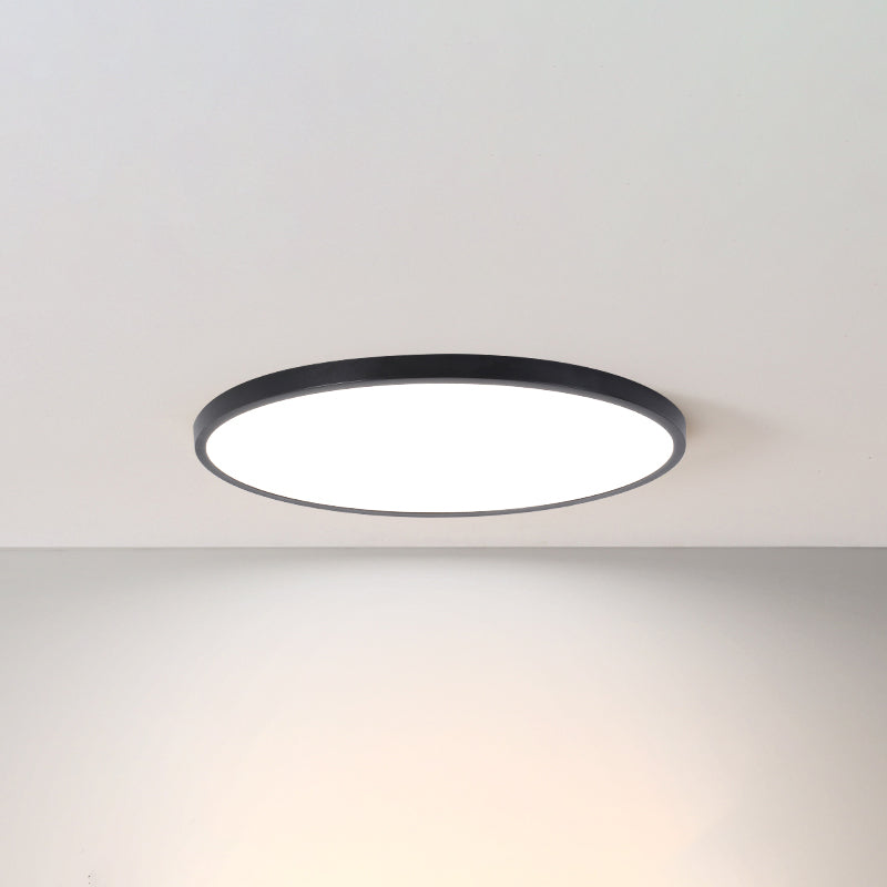 Plafond circulaire en aluminium Éclairage de plafond noir LED simple