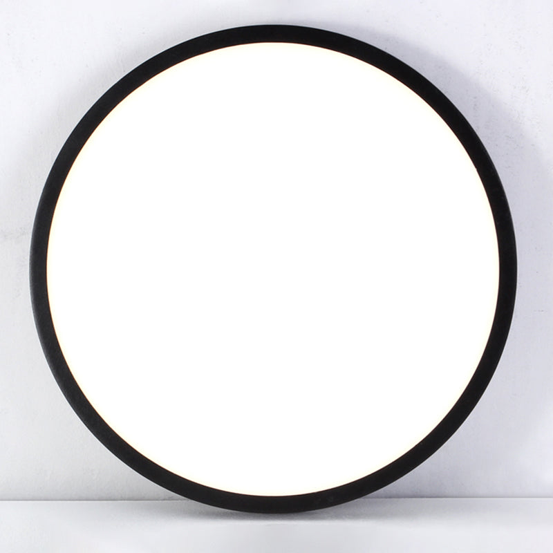 Aluminum Circular Ceiling Mounted Light Fixture Simple LED Black Ceiling Lighting