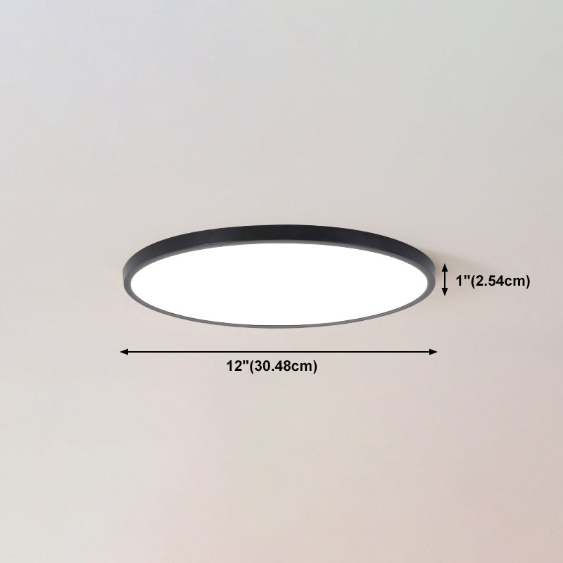 Aluminum Circular Ceiling Mounted Light Fixture Simple LED Black Ceiling Lighting