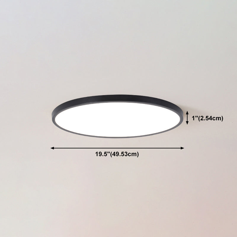 Aluminum Circular Ceiling Mounted Light Fixture Simple LED Black Ceiling Lighting