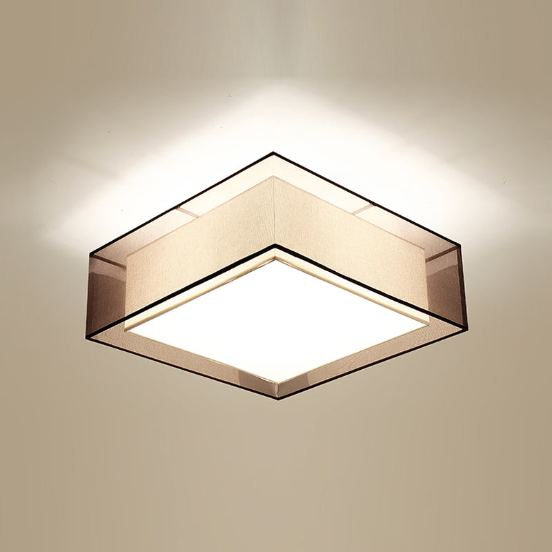 Fabric Close to Ceiling Light Geometrical Traditional Ceiling Mount Light Fixture