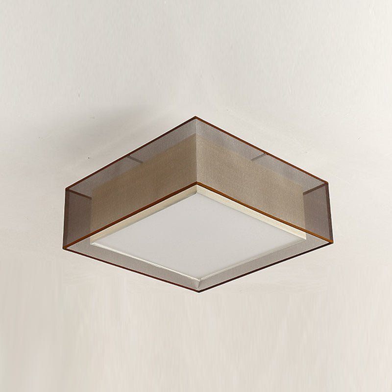 Fabric Close to Ceiling Light Geometrical Traditional Ceiling Mount Light Fixture