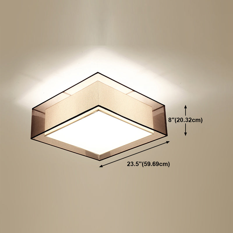 Fabric Close to Ceiling Light Geometrical Traditional Ceiling Mount Light Fixture