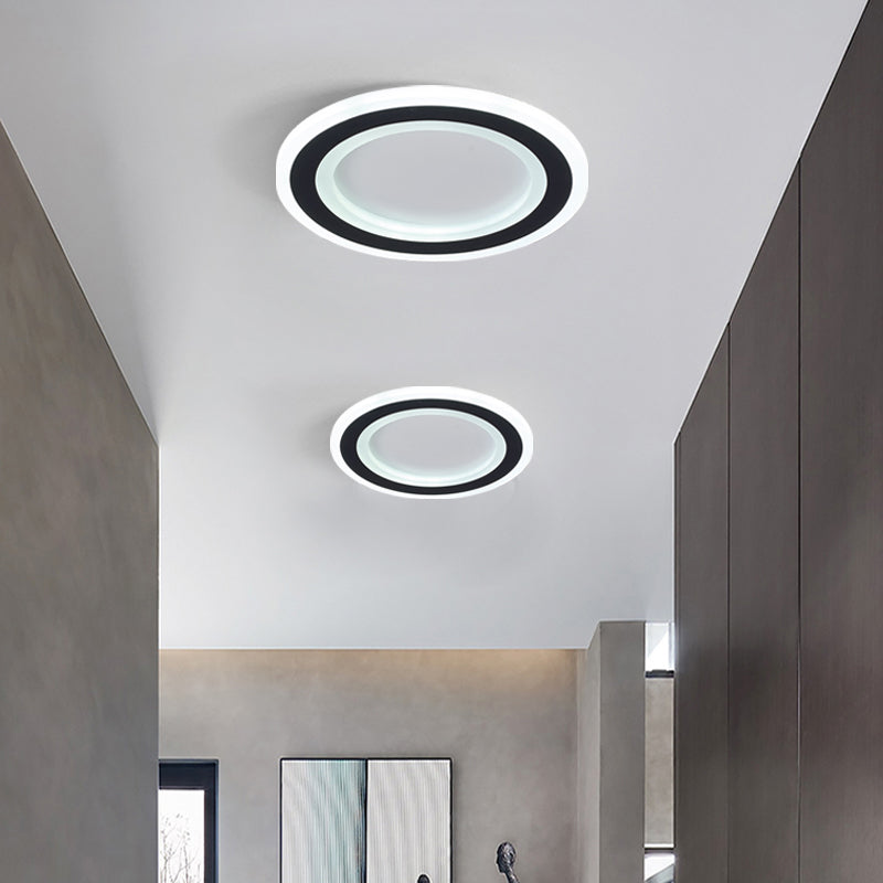 Forma geometrica in metallo Luce del soffitto a fiuto moderno 1 illuminazione a montaggio a filo in nero