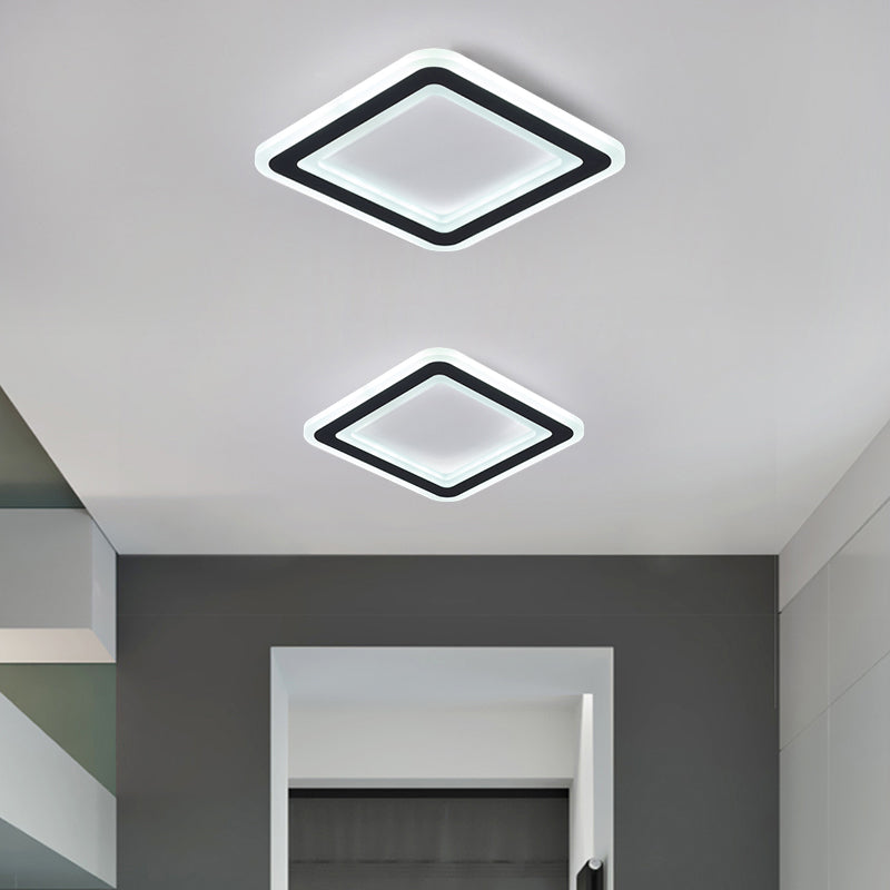 Forma geometrica in metallo Luce del soffitto a fiuto moderno 1 illuminazione a montaggio a filo in nero