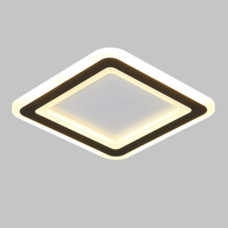 Forma geometrica in metallo Luce del soffitto a fiuto moderno 1 illuminazione a montaggio a filo in nero