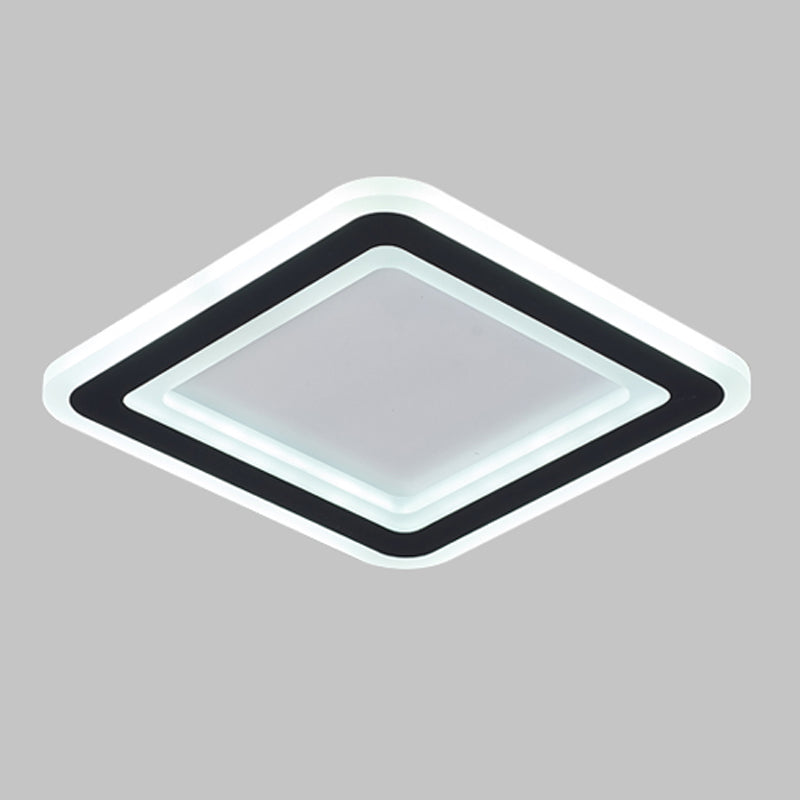 Forma geometrica in metallo Luce del soffitto a fiuto moderno 1 illuminazione a montaggio a filo in nero