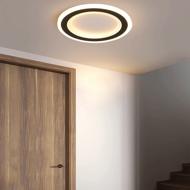 Forma geométrica de metal Flush Light Modern 1 Light Fancle Mounting en negro