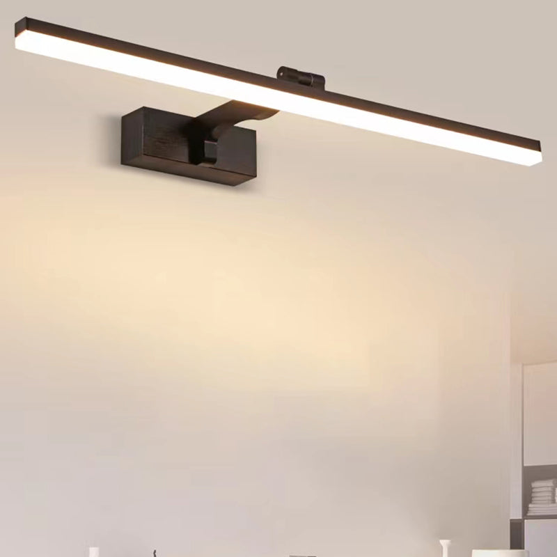 Lineaire moderne stijl ijdelheid licht metaal 1 licht led spiegel licht voor badkamer in zwart