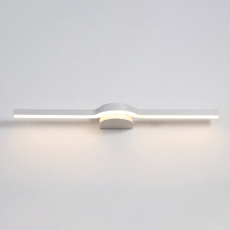 Metal Linear Shape Wall Light Modern 1-Light Mirror Mounted Light Fixture