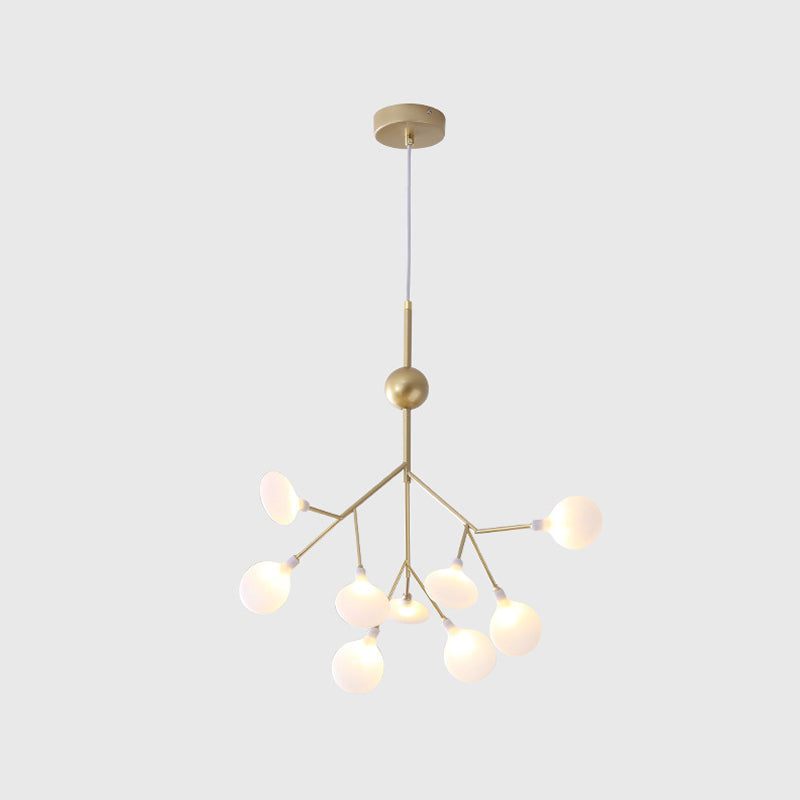 Branch Shape Chandelier Modern Fireflies Chandelier Light in Gold for Living Room