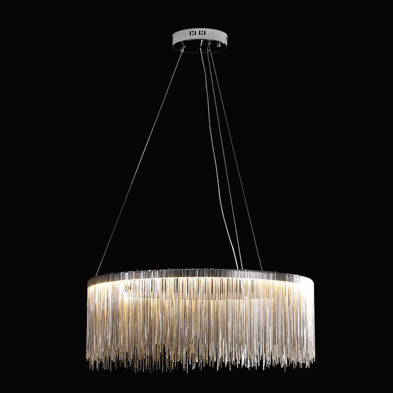 Metal Cylindrical Shape Chandelier Modern Style Multi 1 Light Hanging Light for Bedroom