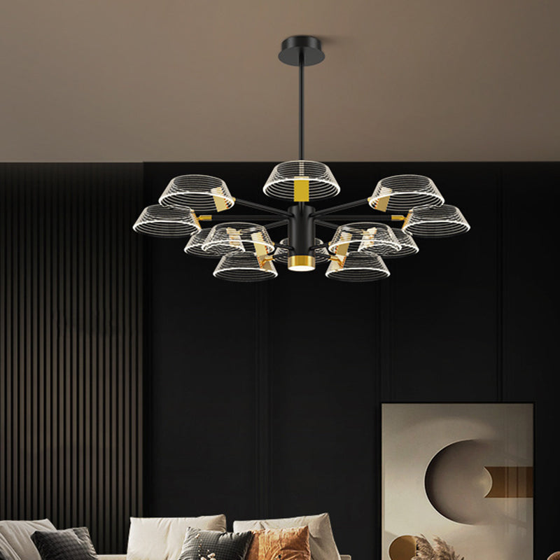 Drum Shape Chandelier Modern Style Metal Multi Light Prowing Lampe pour chambre à coucher