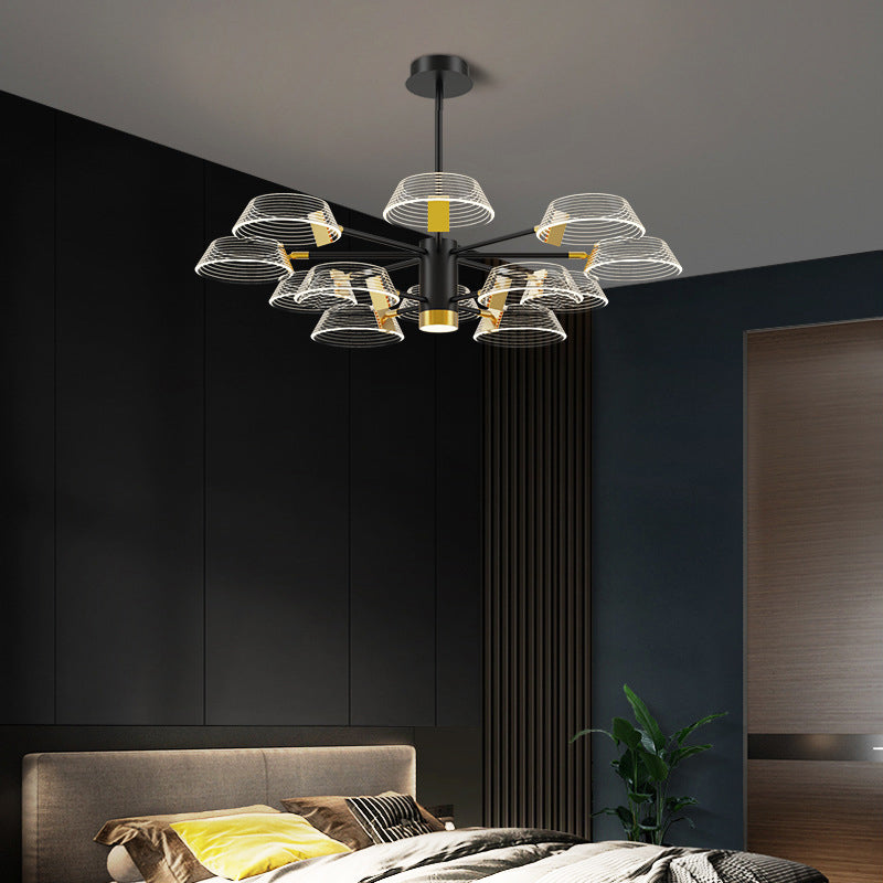 Drum Shape Chandelier Modern Style Metal Multi Light Prowing Lampe pour chambre à coucher