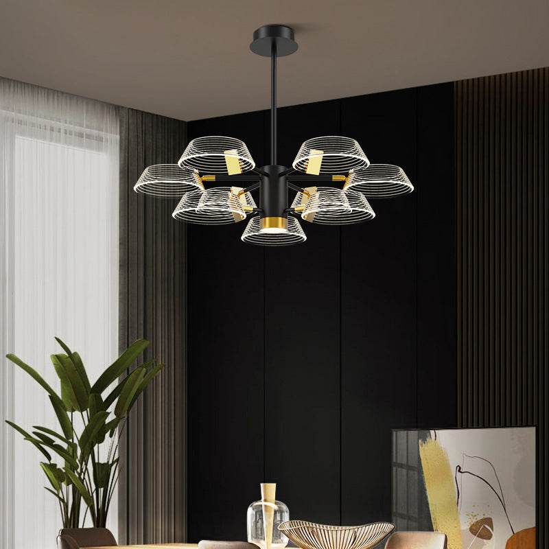 Drum Shape Chandelier Modern Style Metal Multi Light Prowing Lampe pour chambre à coucher