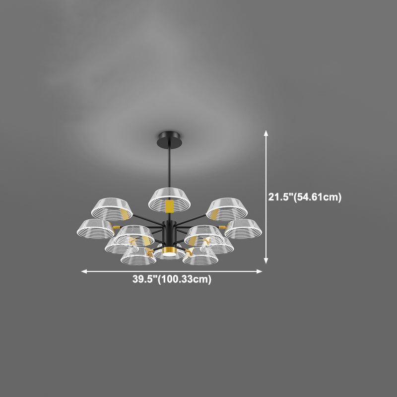 Drum Shape Chandelier Modern Style Metal Multi Light Prowing Lampe pour chambre à coucher