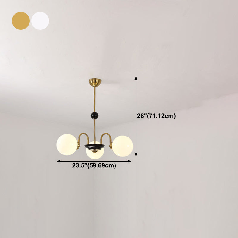 Spherical Shape Chandelier Modern Style Glass Multi Light Hanging Lamp for Dining Room