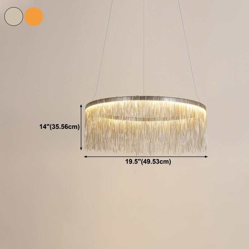 Modern Style Cylindrical Chandelier Metal 1 Light Hanging Lamp for Bedroom