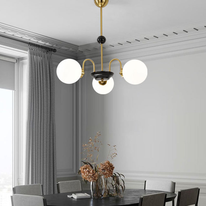 Spherical Hanging Chandelier Simplicity Style Glass Pendant Chandelier