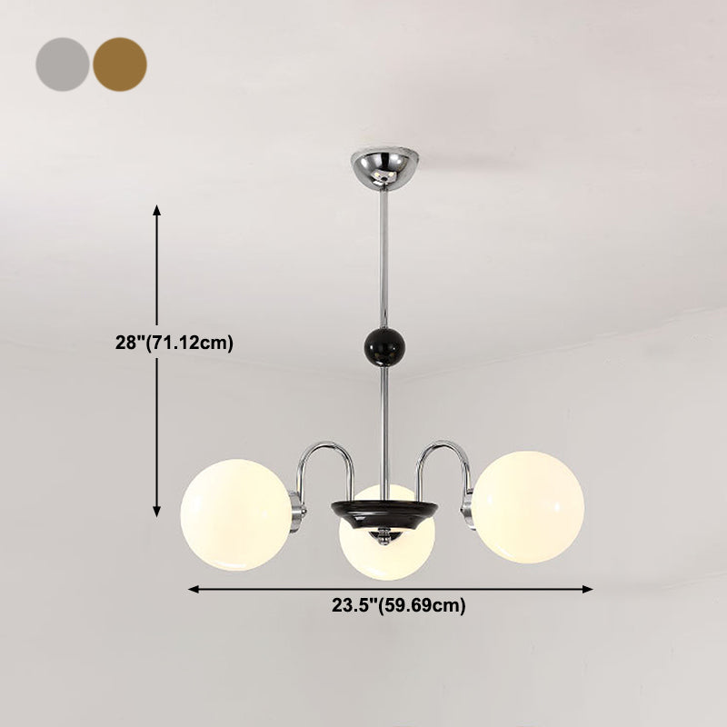 Spherical Hanging Chandelier Simplicity Style Glass Pendant Chandelier