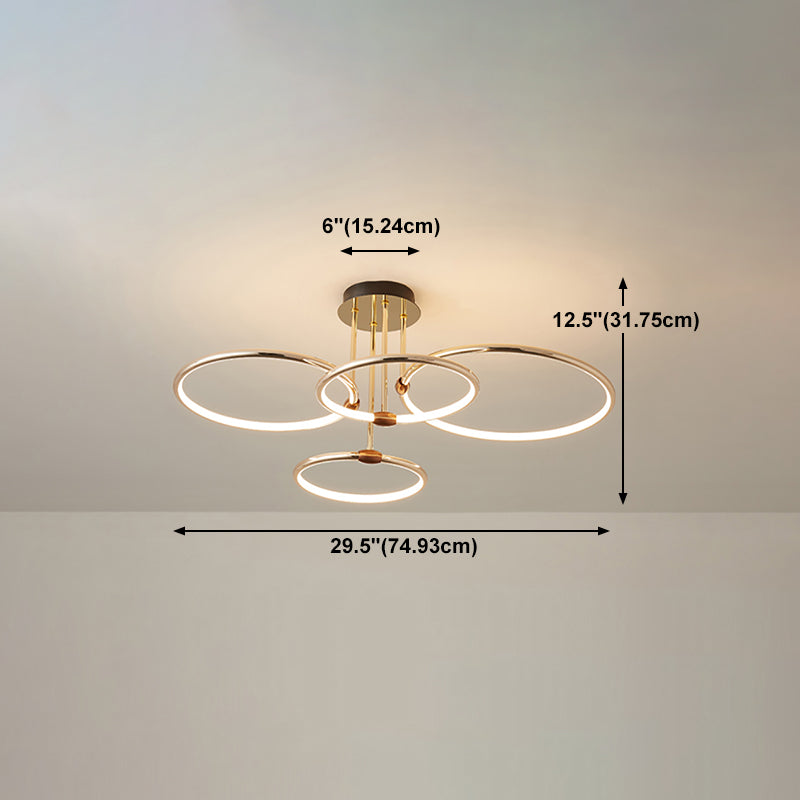 Lustres circulaires multiples modernes Restaurant du lustre en or suspendu