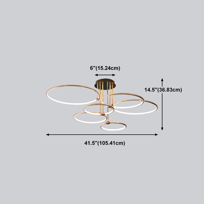 Lustres circulaires multiples modernes Restaurant du lustre en or suspendu