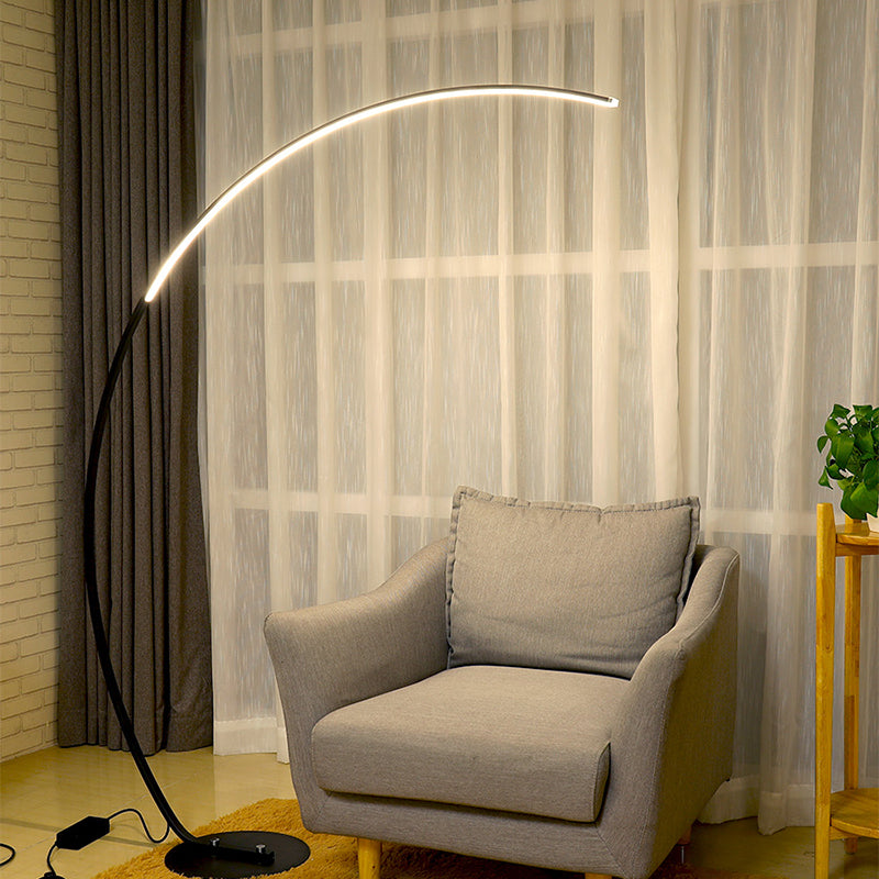 Modern Style Linear Shape Floor Lighting Metal 1 Light Floor Lamp for Dining Room