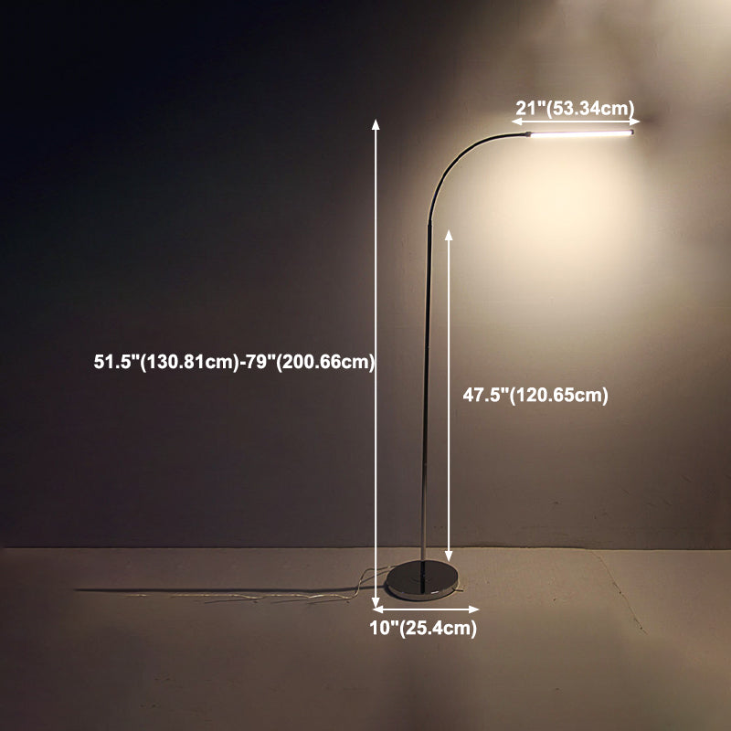 Luce a pavimento in metallo a forma lineare moderna leggera a montaggio a pavimento singolo