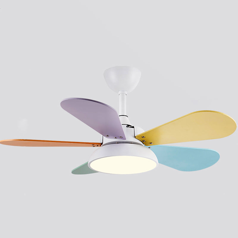 Ceiling Fan Lamp Kids Style Bedroom LED Ceiling Mounted Light