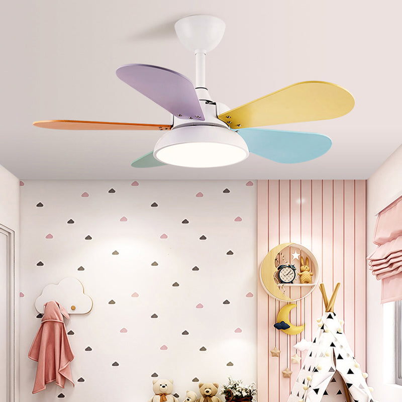 Ceiling Fan Lamp Kids Style Bedroom LED Ceiling Mounted Light