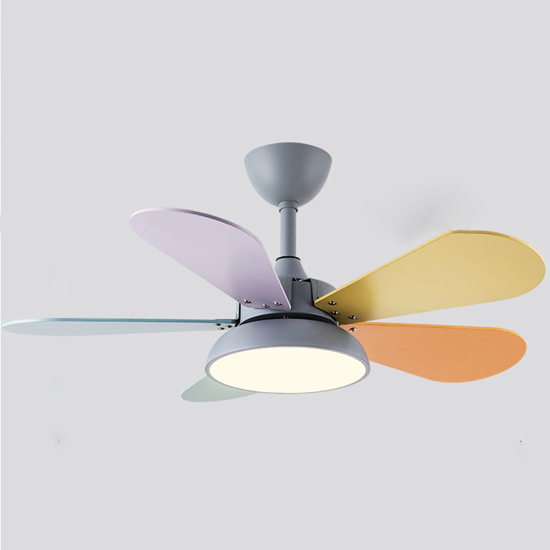 Ceiling Fan Lamp Kids Style Bedroom LED Ceiling Mounted Light