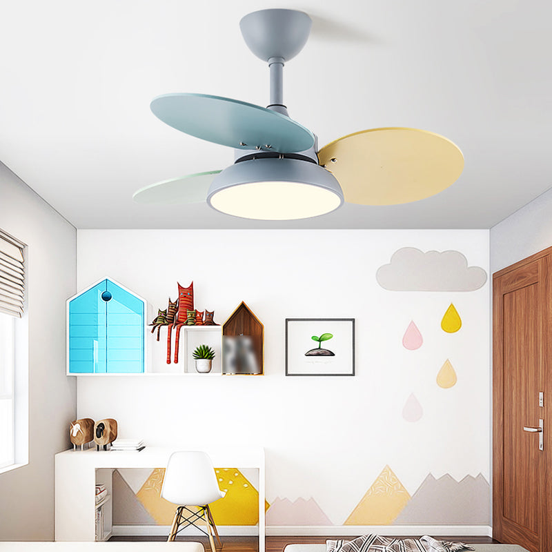 Ceiling Fan Lamp Kids Style Bedroom LED Ceiling Mounted Light