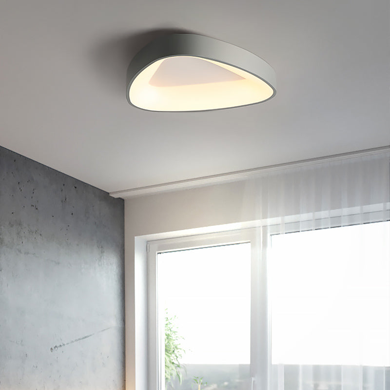 Metal Geometric Shape Flush Ceiling Light Modern 1 Light Flush Mount Lighting in Gray