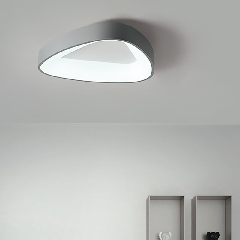 Forma geométrica de metal Flush Light Modern 1 Light Fancle Mounting en gris