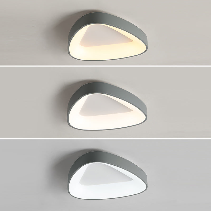 Forma geometrica in metallo Luce soffitto a fiuto moderno 1 illuminazione a montaggio a filo in grigio