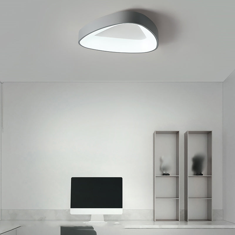 Forma geométrica de metal Flush Light Modern 1 Light Fancle Mounting en gris